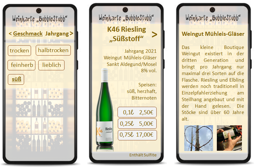 Mockup Weinkarte App